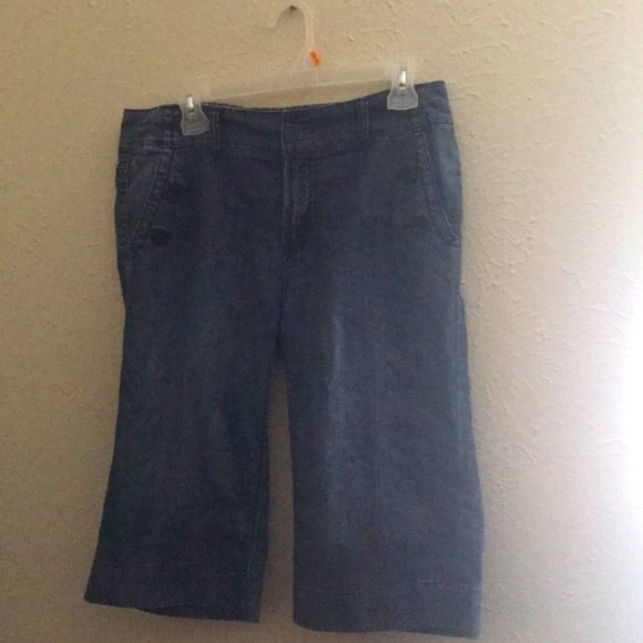 Blue Epic Denim Gaucho Shorts - Picture 1 of 4